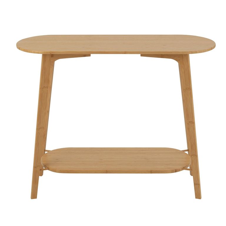 Curved Console Table - Oval - Natural - Bamboo Wood