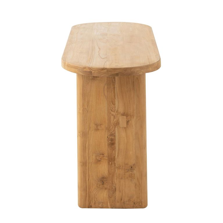 Curved Console Table - Oval - Natural - Teak Wood