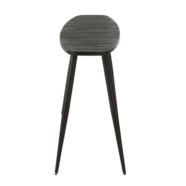Curved Console Table - Oval - Tapered Legs - Black - Recycle Teak Wood