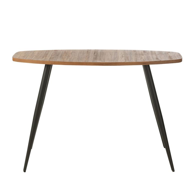 Curved Console Table - Oval - Tapered Legs - Natural and Black - Recycle Teak Wood