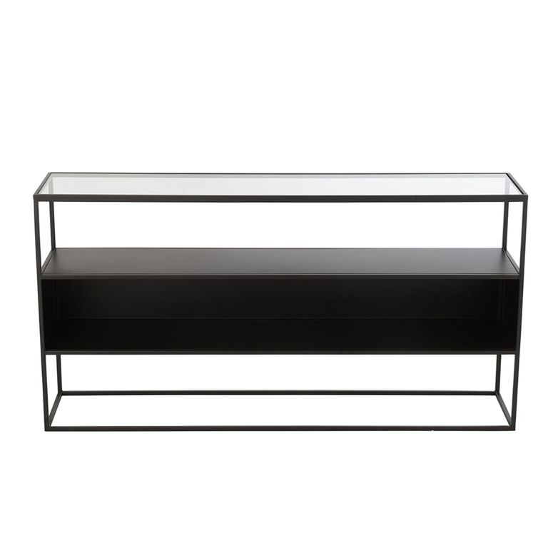 Industrial Console Table - Black - Glass and Metal