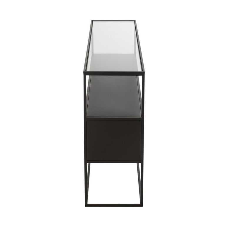 Industrial Console Table - Black - Glass and Metal