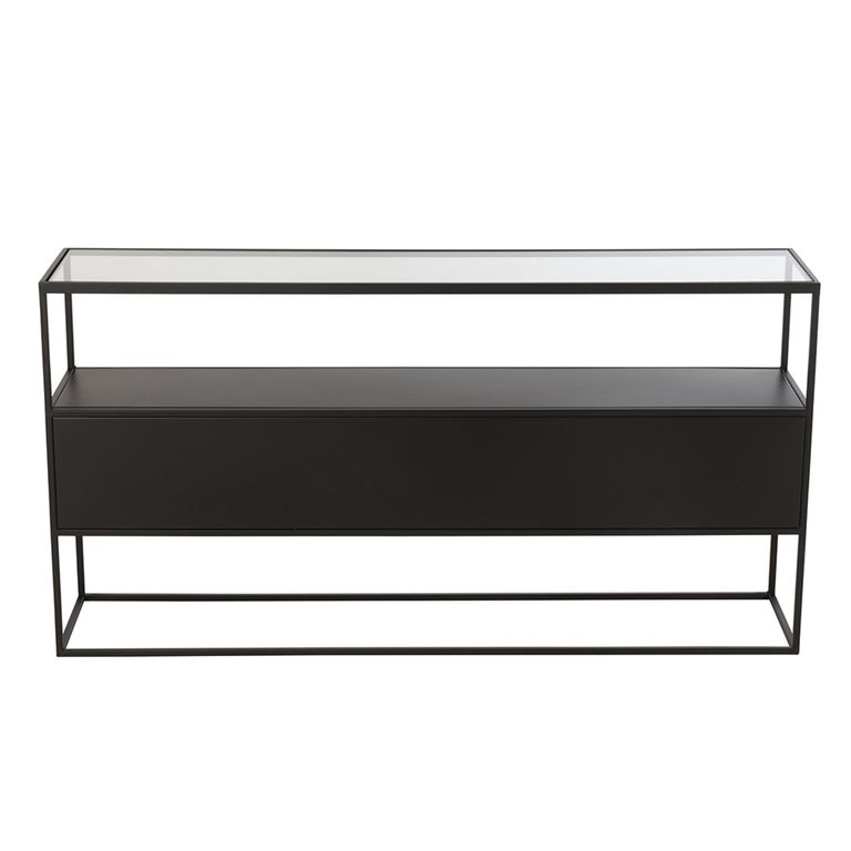 Industrial Console Table - Black - Glass and Metal