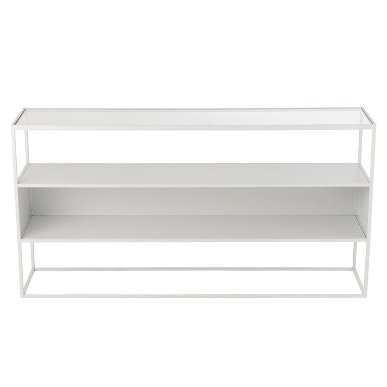 Industrial Console Table - White - Glass and Metal