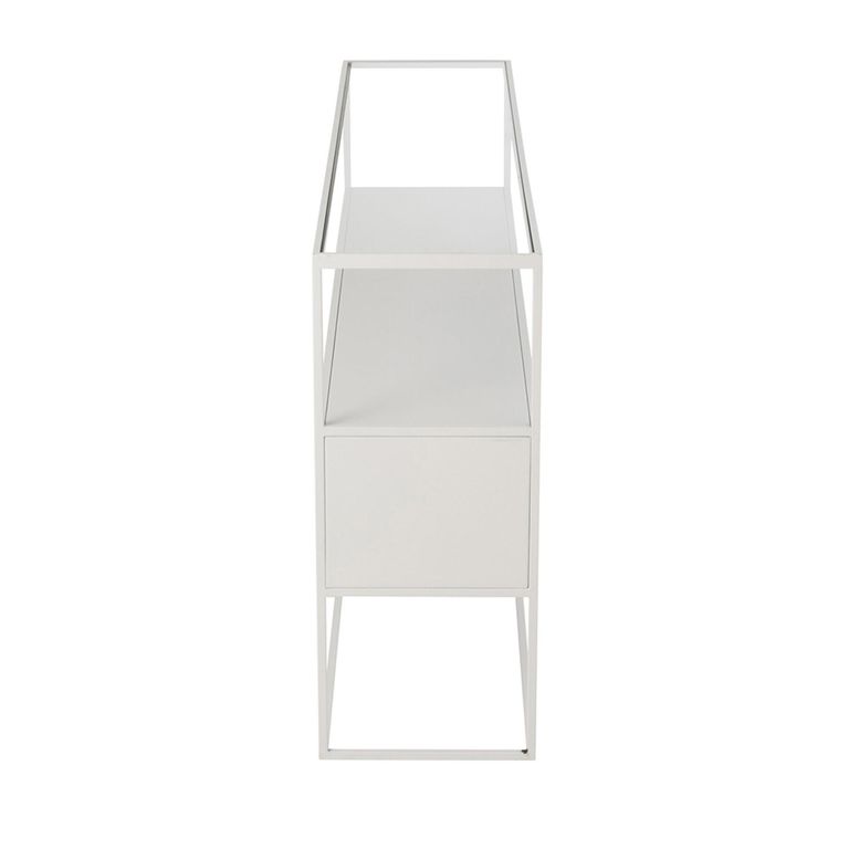 Industrial Console Table - White - Glass and Metal