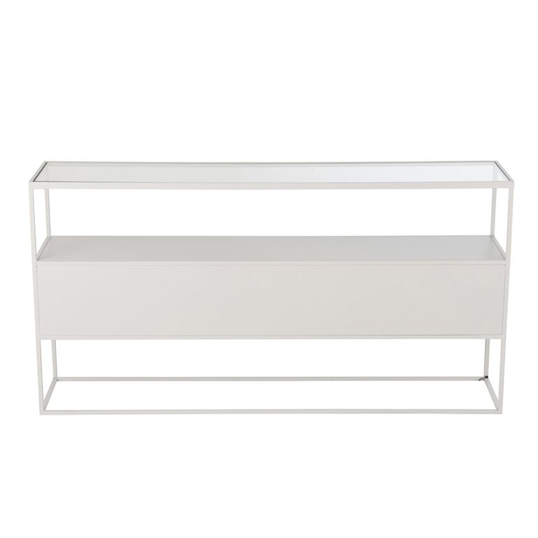 Industrial Console Table - White - Glass and Metal