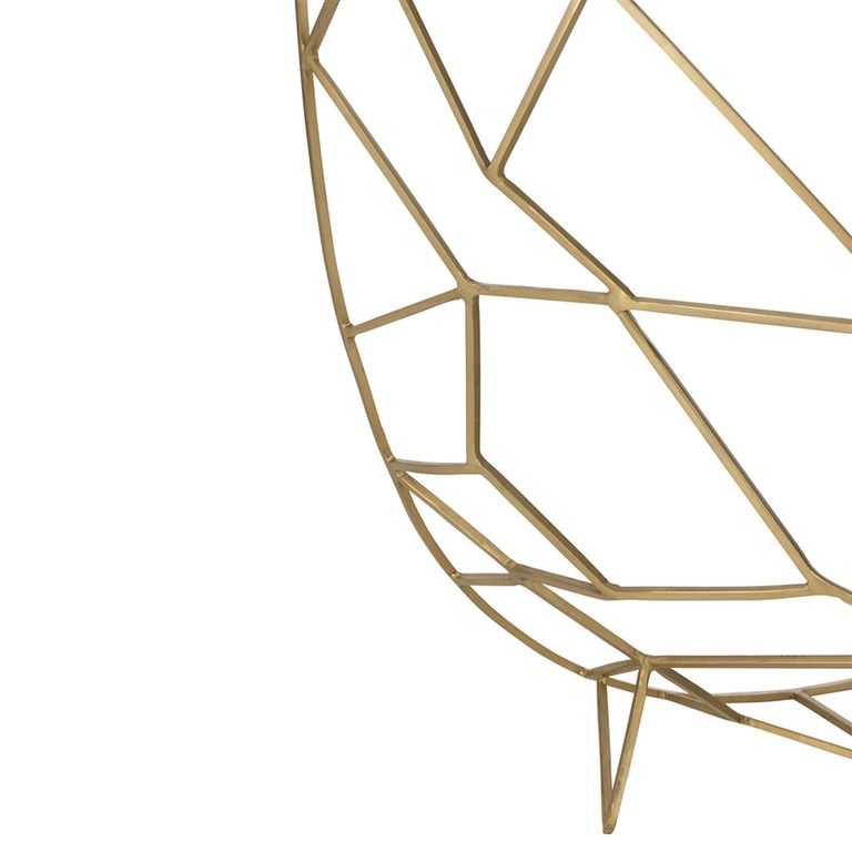 Moza Console Table - Half Moon - Geometric Design - Clear and Gold - Glass and Metal