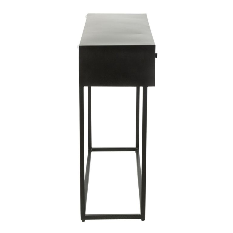Shanil Console Table - 2 Drawer - Sunburst Desgin - Black - Wood and Metal