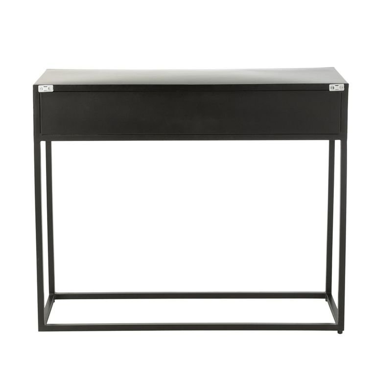 Shanil Console Table - 2 Drawer - Sunburst Desgin - Black - Wood and Metal