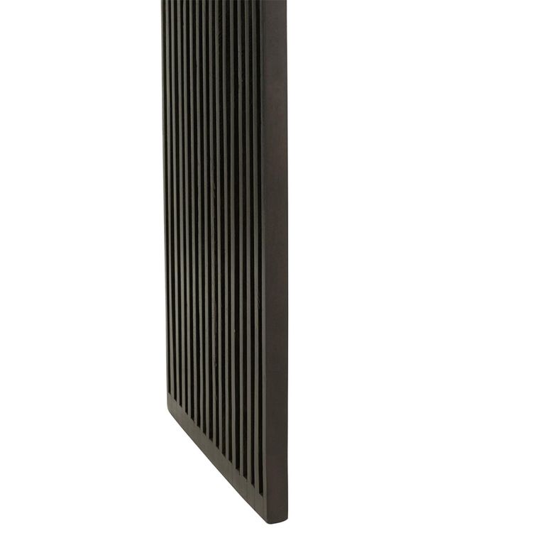 Slatted Console Table - 2 Tier - Black - Recycle Teak Wood