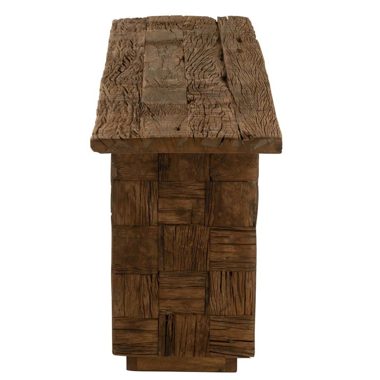 Woody Console Table - Pedestal Base - Natural - Wooden