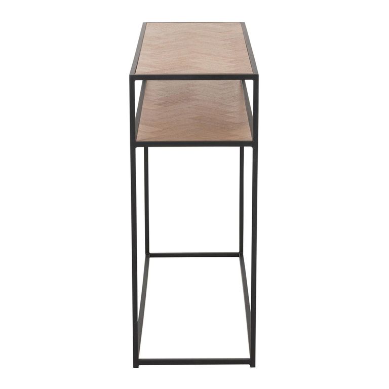 Zigzag Console Table - Natural and Black - Wood and Metal