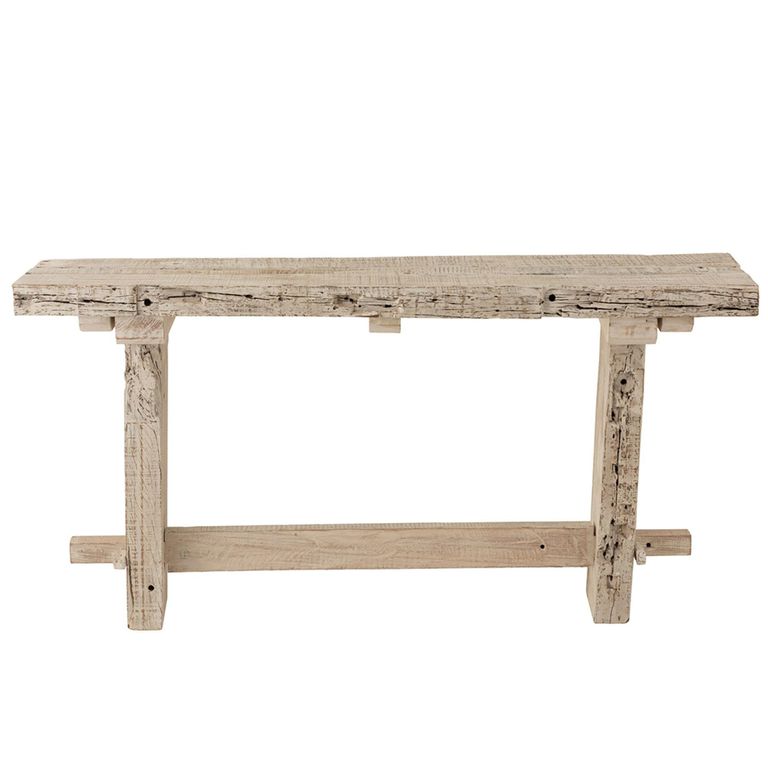 Brut Distressed Console Table - Whitewash - Recycled Wood