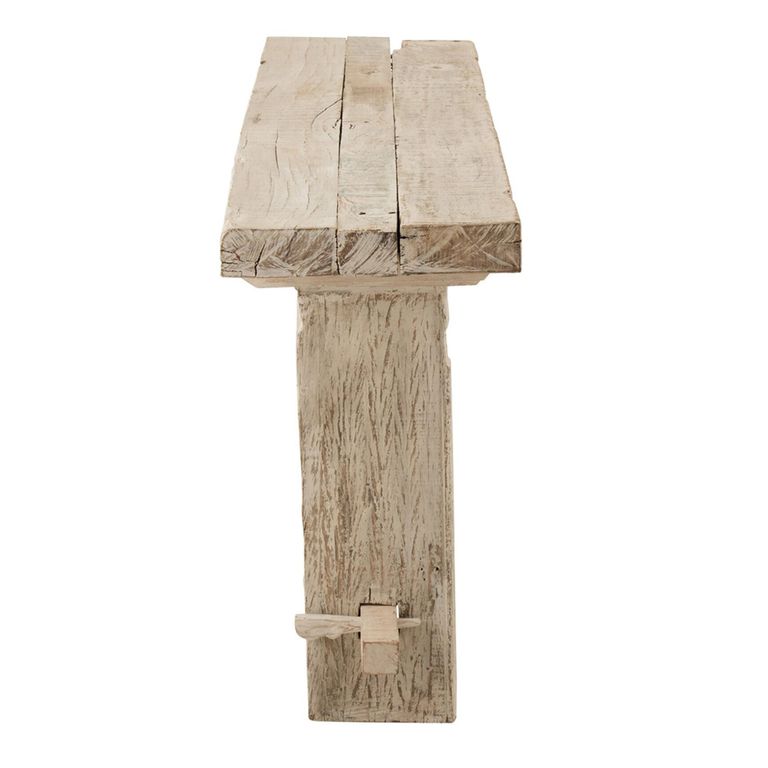 Brut Distressed Console Table - Whitewash - Recycled Wood