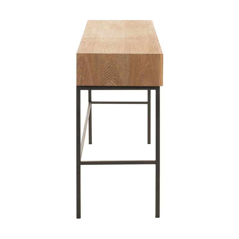 Console Table - 3 Drawer - Natural and Black - Wood and Metal