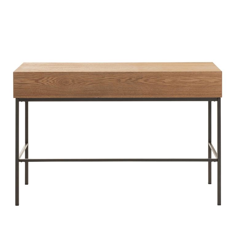 Console Table - 3 Drawer - Natural and Black - Wood and Metal