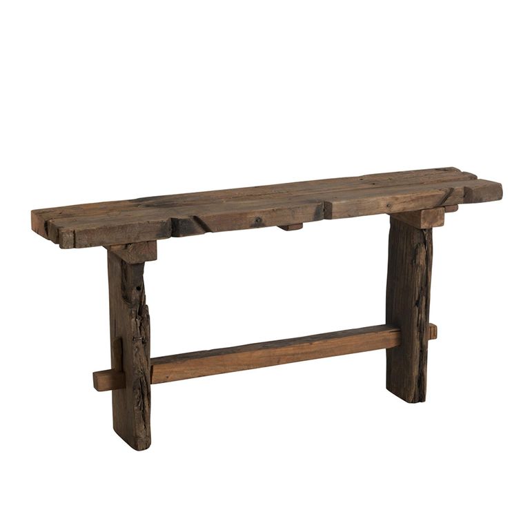 Rough Console Table - Trestle Frame - Brown - Recycled Wood
