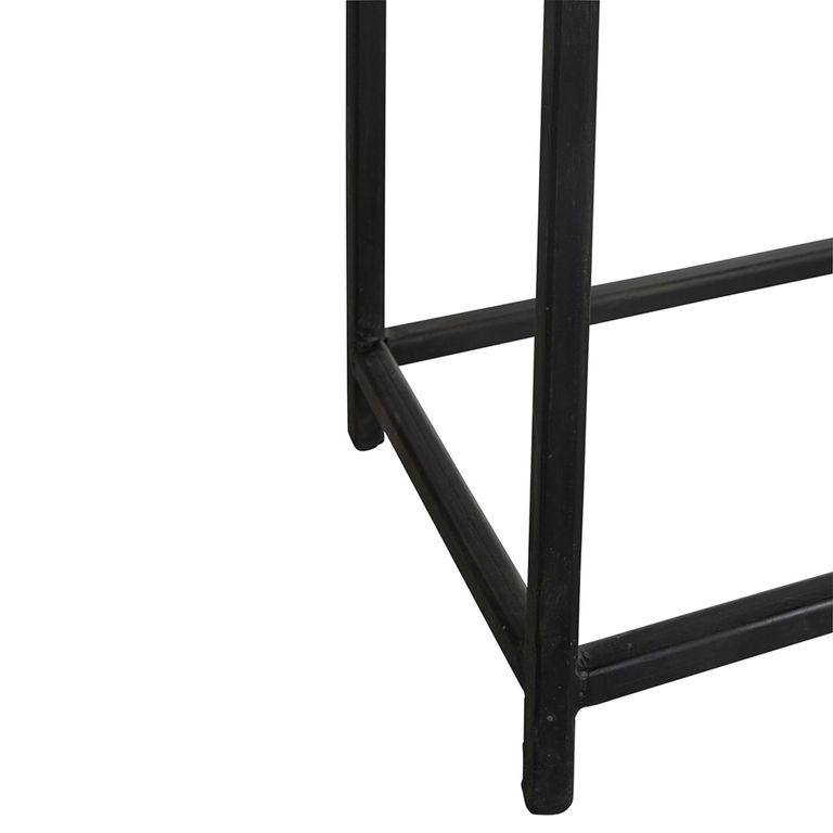 Rough Distressed Console Table - Multi Drawer - Brown and Black - Recycled Wood and Metal