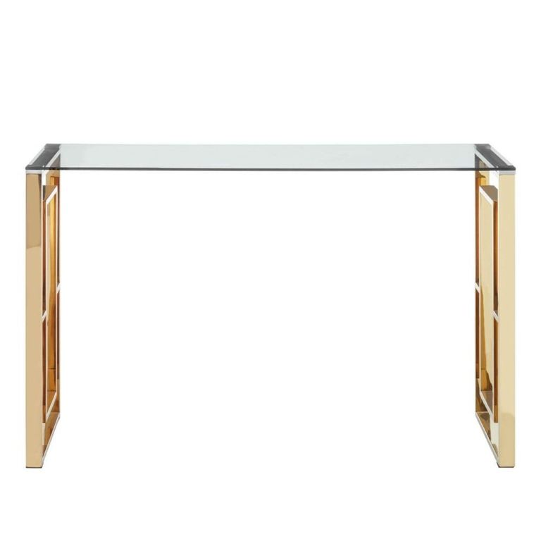 Clearance - Allure Console Table - Clear and Gold - Glass and Metal - FSS16606