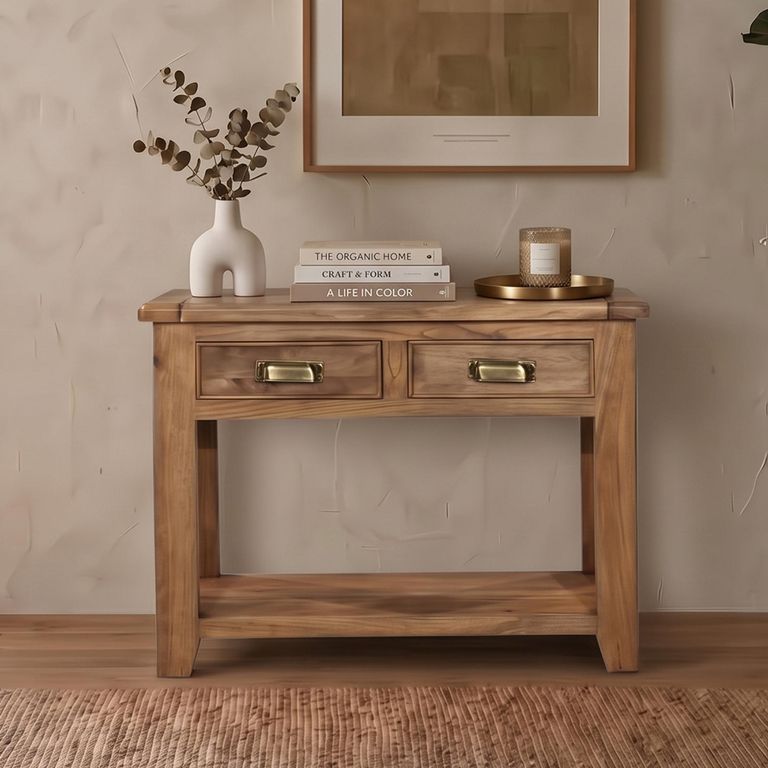 Dorset Console Table - 2 Drawer - Rustic - Mango Wood