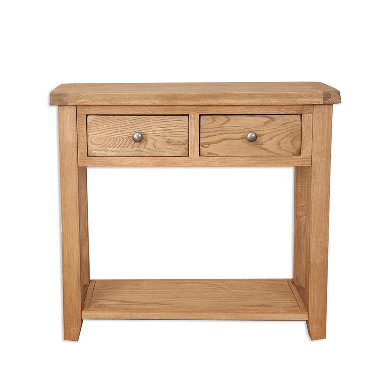 Melbourne Country Oak Console Table - 2 Drawer - Rustic