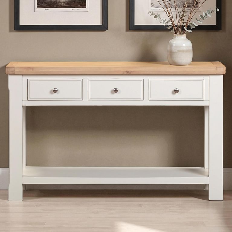 Windsor White Painted 3 Drawer Console Table