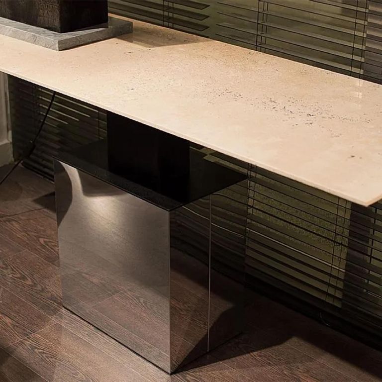Athena Console Table - Marble with Stainless Steel Base - Variation Available