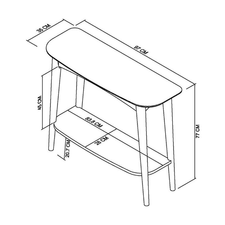 Dansk Scandi Oak Console Table - 1 Shelf
