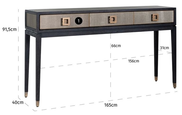 Bloomingville Shagreen 3 Drawer Console Table