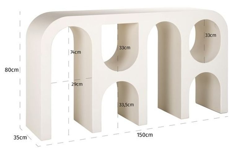 Bloomstone White Lime Plaster Large Console Table