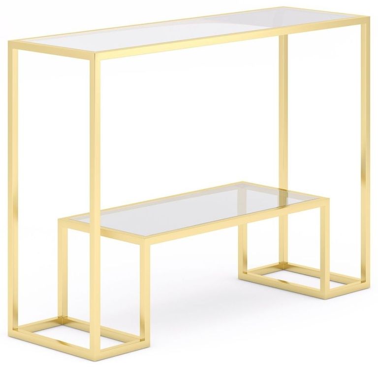 Clearance - Knightsbridge Console Table - Glass and Gold