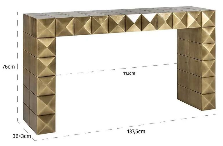 Collada Brass Cladded Console Table