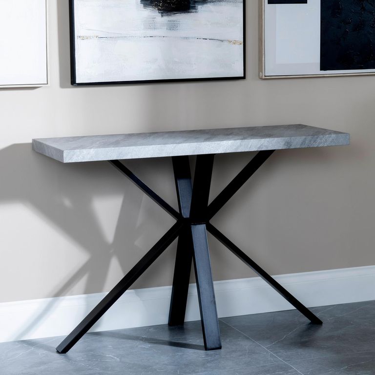 Ezra Console Table - Grey - Black Spider Legs