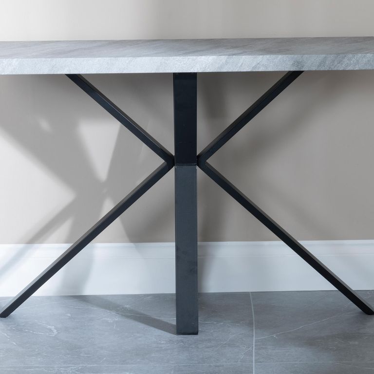 Ezra Console Table - Grey - Black Spider Legs