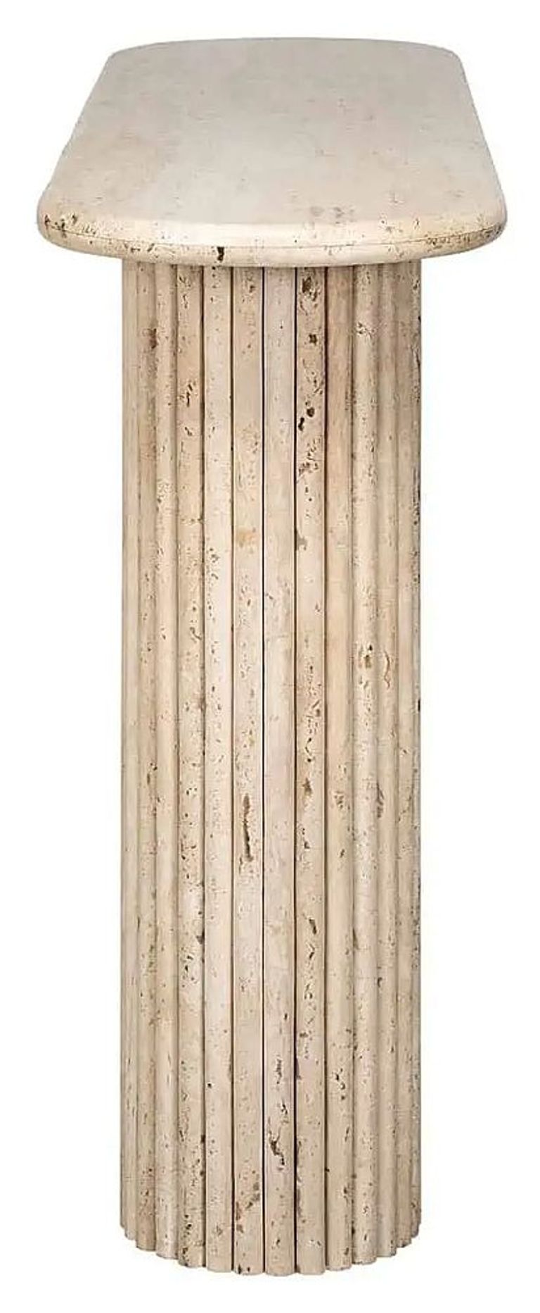 La Cantera Travertine Beige Oval Console Table