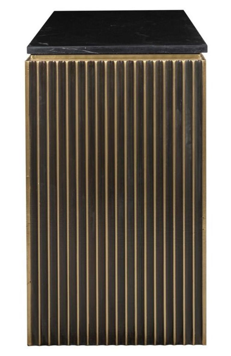 Les Arcs Brushed Gold Ribbed Console Table