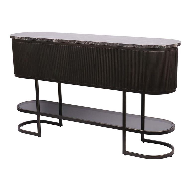 Belvedere Console Table - Black Marble - Oval