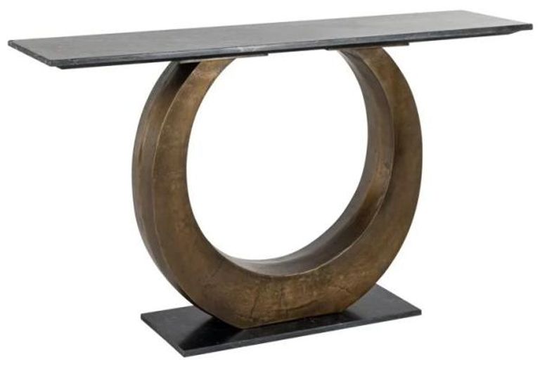 Luna Black Marble Top Console Table