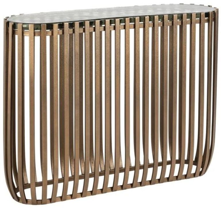 Volante Glass and Gold Console Table