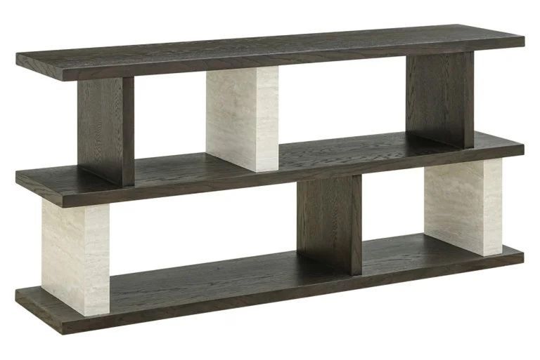 Waldorf White and Black Console Table