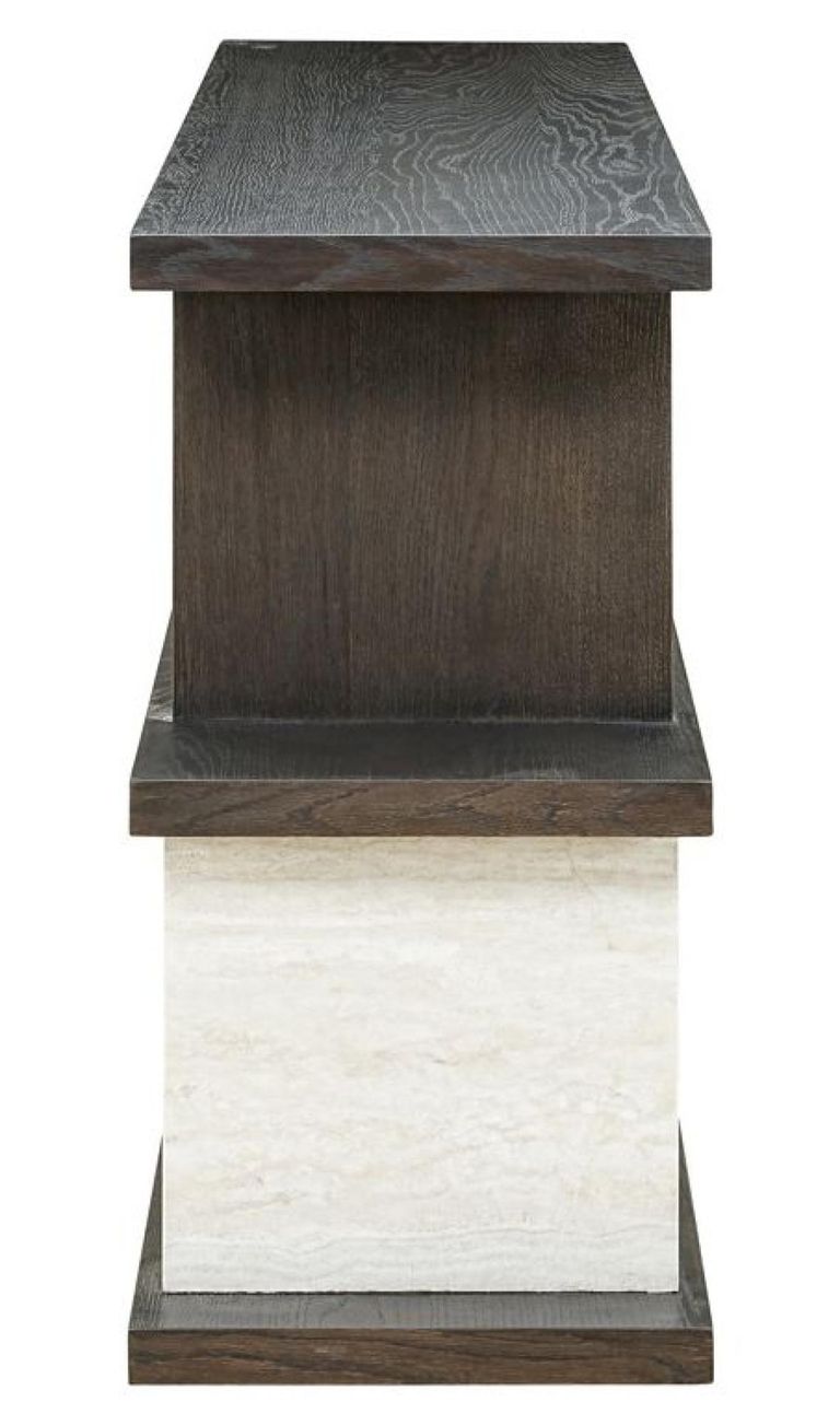 Waldorf White and Black Console Table