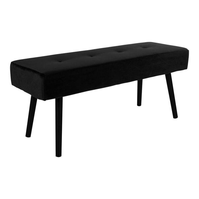 Skiby Bench - Black - Velvet Fabric