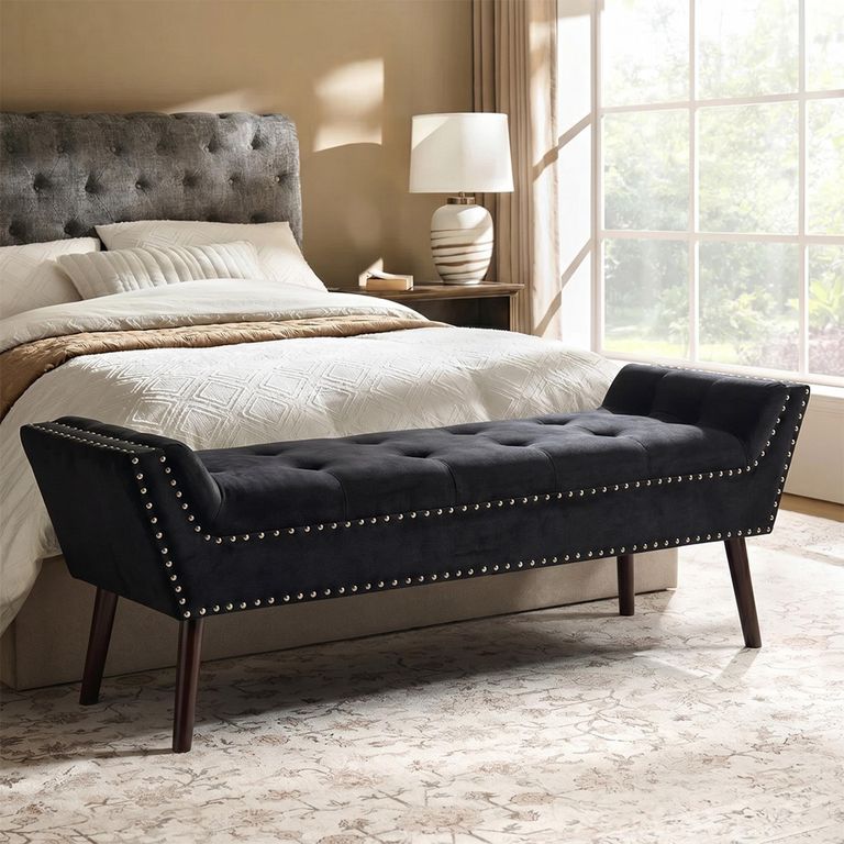 Alea Hall Bench - Black Fabric