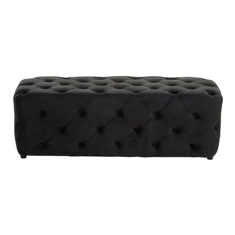 Alea Hall Bench - Black Velvet Fabric