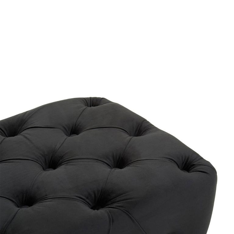 Alea Hall Bench - Black Velvet Fabric