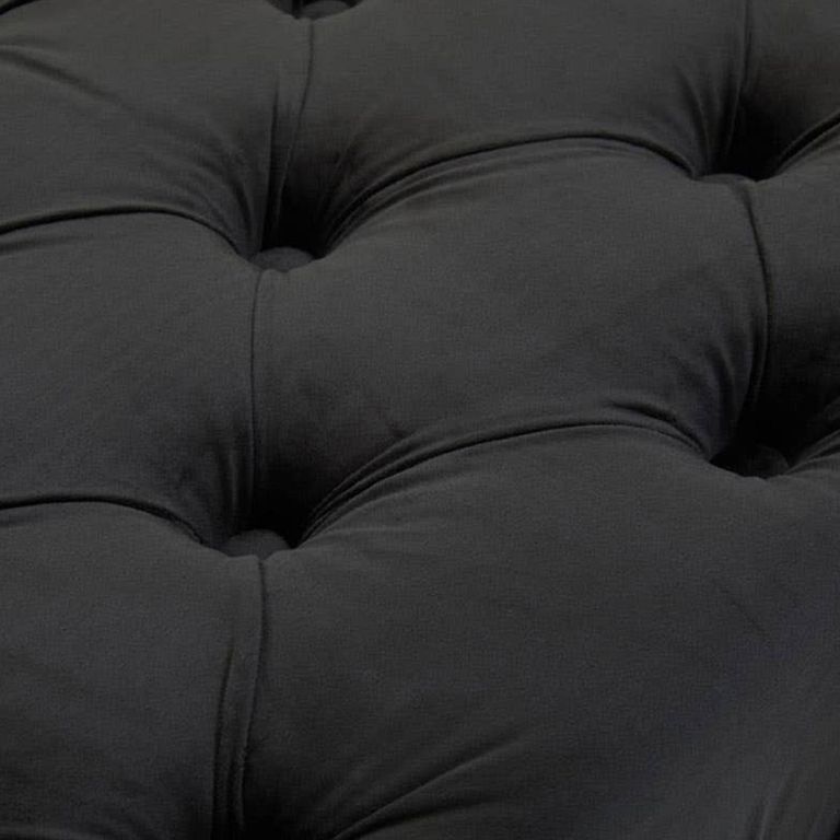 Alea Hall Bench - Black Velvet Fabric