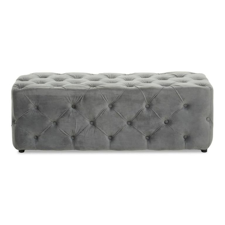 Alea Hall Bench - Grey Velvet Fabric