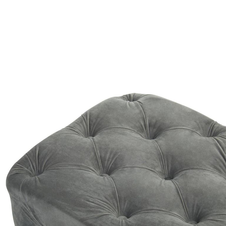Alea Hall Bench - Grey Velvet Fabric