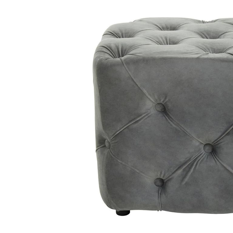 Alea Hall Bench - Grey Velvet Fabric