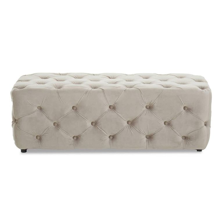 Alea Hall Bench - Mink Velvet Fabric